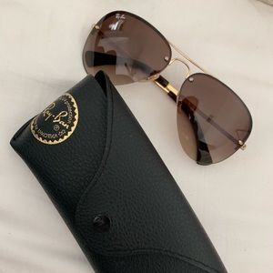 Brown & gold raybans